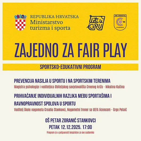 Zajedno za Fair Play – sportsko-edukativni program u Stankovcima